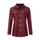 thumbnail image 5 of Lilgiuy Liquidación por menos de 10 $ Camisas de cuero para mujer Blusas con botones Tops casuales para mujer Camisas de manga larga con botones para trabajo, 5 of 8