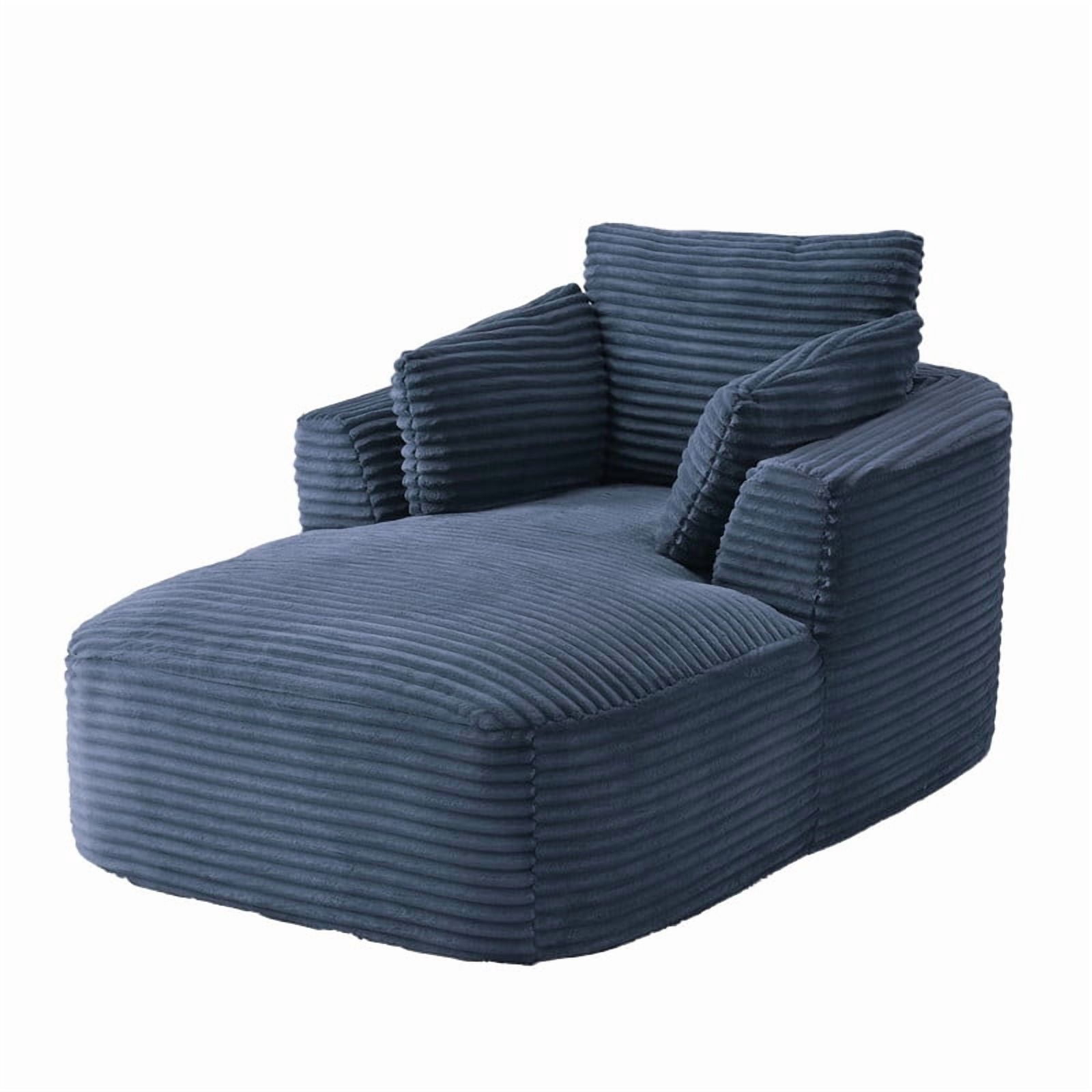 Modern Oversized Corduroy Chaise Lounge Chair, Corduroy Upholstered Modern Sleeper Sofa Lounger Chair for Living Room/Dorm/Apartment, 45.3''x64.6''