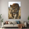 thumbnail image 6 of Mudket Framed Leopard Canvas Wall Art, Blue Eyes Cheetah Print Wall Decor, Safari Animal Pictures, Ready to Hang for Living Room Bedroom - 12"L x 8"W, 6 of 10