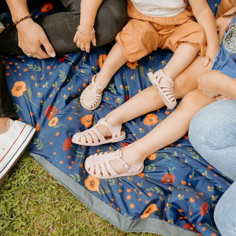 Little Unicorn 5x5 Indoor Outdoor Unisex Family Blanket Midnight Poppy