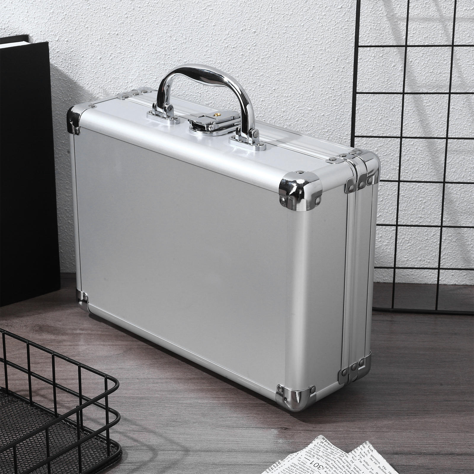 Pawsdot Aluminum Alloy Small Briefcase with Convenient Handle for Professionals and Travel