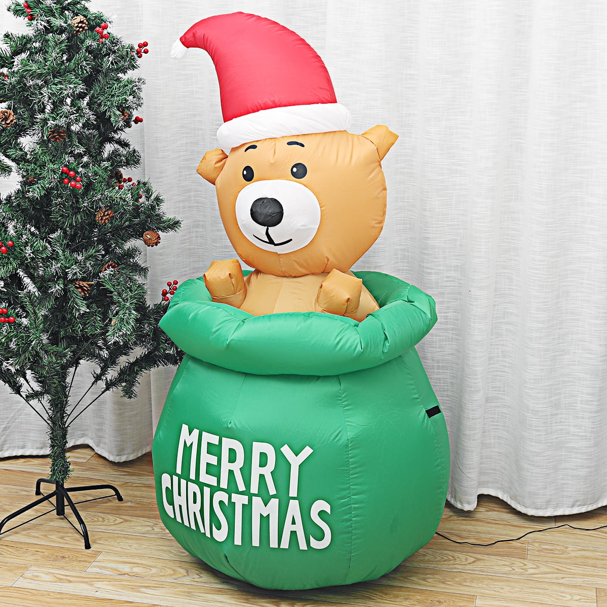 59.06" Christmas Inflatables Inflatables Santa Bear Blow Up Party