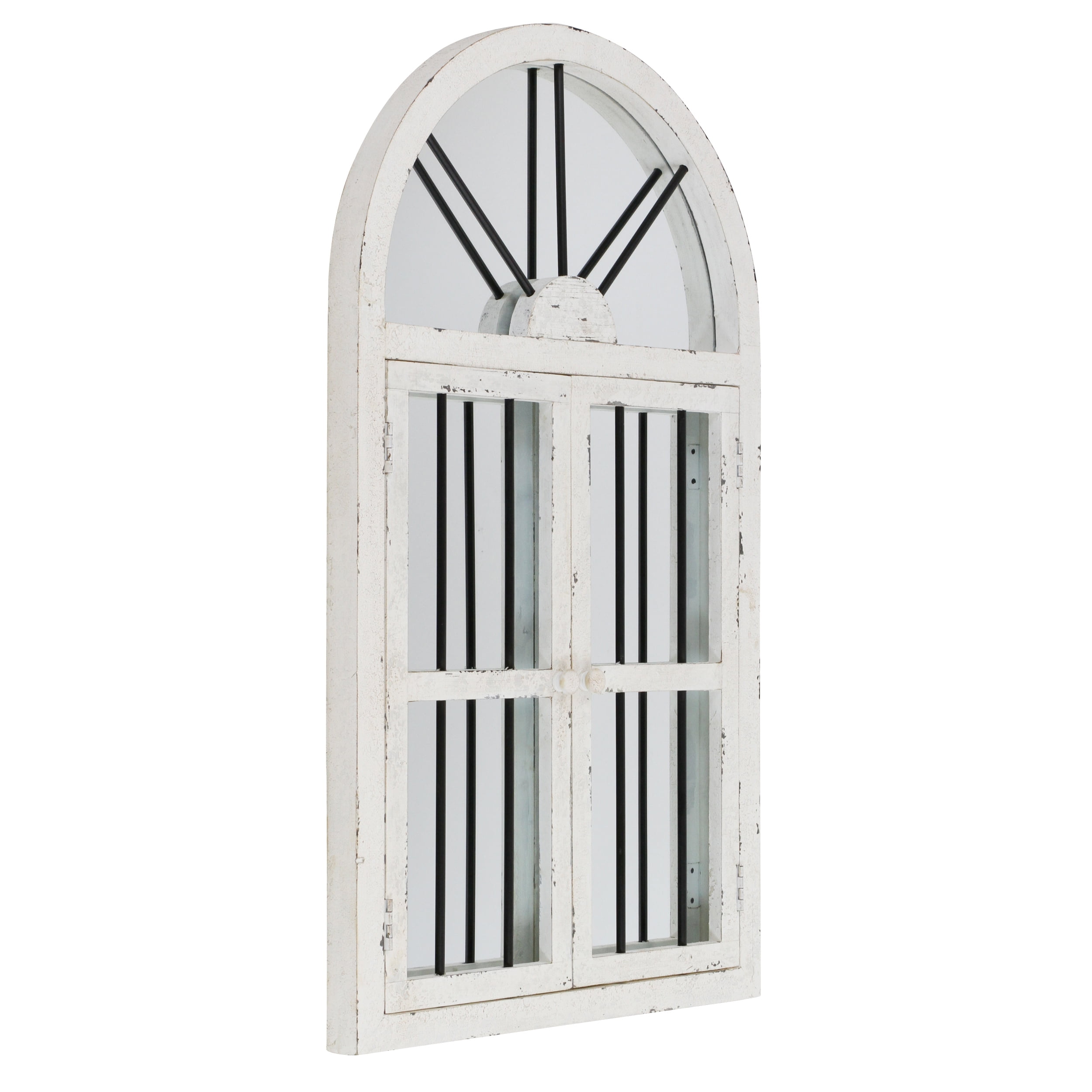 Arched Window Wall Mirror White 42" x 25" by Aspire