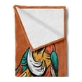 thumbnail image 2 of Animal Soft Flannel Fleece Blanket, Colorful Animal Portrait Boho Artwork Hand Sketch Composition on Warm Tone Backdrop, Cozy Plush for Indoor and Outdoor Use, 50" x 60", Multicolor, by Ambesonne, 2 of 5