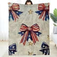 thumbnail image 2 of PRATYUS Stars Bows American Impressionism Flannel Blanket, Soft Cozy 40x50in, 2 of 7