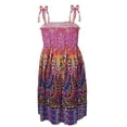 thumbnail image 2 of vastwit Kids Girls Bohemian Dress Off Shoulder Suspenders Sundress with Necklace Set for Beach Party Purple 150, 2 of 7