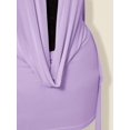 thumbnail image 4 of Mauve Purple Plunging V-Neck Mini Dress With Bell Sleeves And Twist Front Detail, 4 of 8