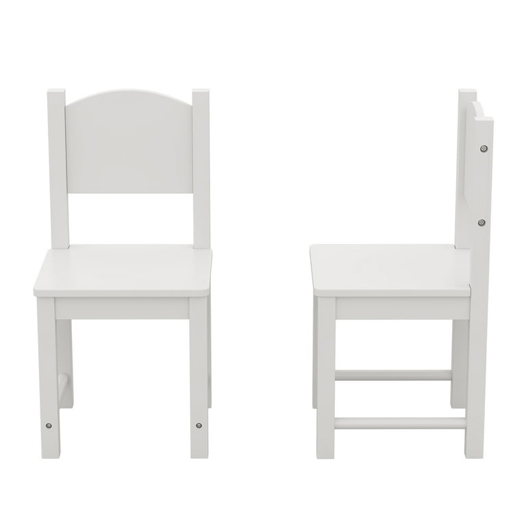 Kid s Chairs Solid Hard Wood Child Chairs Set of 2 White