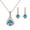 Rose Gold, variant on Xinyolin Cubic Zirconia Water Drop Pendant Necklace Ear Stud Earrings Women's Jewelry Set