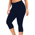 thumbnail image 3 of REALiKUN Women's Capri Yoga Pants High Waisted Soft Workout Running Ribbed Seamless Cross Over Leggings, 3 of 7