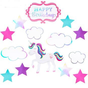 Unicorn Birthday Cutouts Party Supplies 14 Count Kids Party Theme