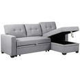 thumbnail image 5 of Pemberly Row Contemporary Fabric Reversible Sleeper Sectional Sofa in Light Gray, 5 of 14