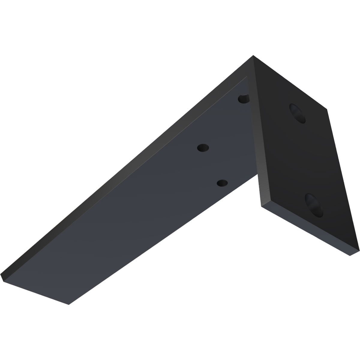 Ekena Millwork 2 1/2"W x 12"D x 4"H Hidden Support Steel Heavy Duty Bracket w/ Back Plate, Powder Coated Black