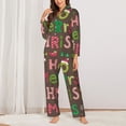 thumbnail image 2 of Lsque Ho Ho Ho Merry Christmas Pattern Long Sleeve Pajama Set for Women - Soft 2-Piece Sleepwear and Loungewear Set with Pockets, Comfy Nightwear-X-Large, 2 of 7