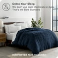 thumbnail image 5 of Bare Home Shaggy Faux Fur Duvet Cover - Ultra Soft - Fluffy Crystal Velvet - Queen, Dark Blue, 5 of 8