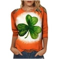 thumbnail image 1 of Camiseta de manga larga con estampado de cuello redondo a la moda para mujer, blusas informales sueltas Fridja  czfsfas666, 1 of 5