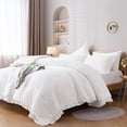 thumbnail image 1 of Juego de edredón JANZAA Twin White Volantes Vintage Farmhouse, 1 of 9