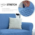 thumbnail image 3 of NICEEC Armchair Slipcover Blue Armchair Covers 1 Piece Easy Fitted Sofa Couch Cover Universal High Stretchable Durable Furniture Protector with Skirt Country Style (1 Seater Classic Blue), 3 of 6