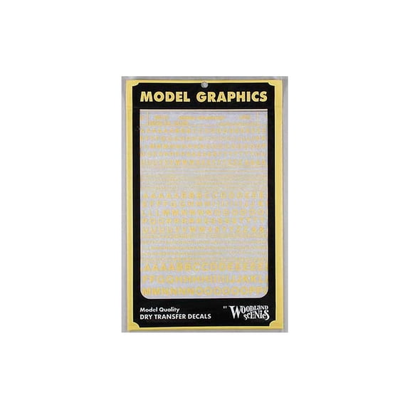 Woodland Scenics MG724 Gothic R.R. Letters Yellow 1/16-5/16 WOOMG724