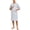 Grey, variant on Men's 100% Cotton Robe Soft Zipper Bathrobes Short Sleeve Summer Kimono House Coat with Pockets (Navy Blue, 2XL)