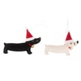 thumbnail image 2 of 2x colgantes navideños Dachshund perro en forma de decoración navideña muñeca manualidades En blanco y negro Sunnimix Colgante, 2 of 7