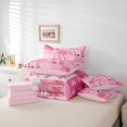 thumbnail image 6 of meiyoeat Pink Western Cowgirl 7-Piece Twin Bedding,Cow Print Patchwork Plaid Bedding Comforter Set,Pink Reversible, 6 of 7