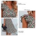 thumbnail image 3 of Ccdes Robe à Imprimé Floral, Robe à Manches à Volants Décontractée pour Fête de Vacances pour Magasinage Travail, 3 of 5