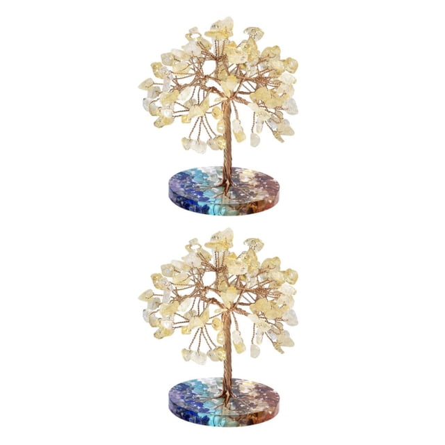 Cateissary Adorno de árbol de piedras de cristal hecho a mano, adecuado para cualquier ocasión, materiales, exquisita decoración del hogar Type2 NO2