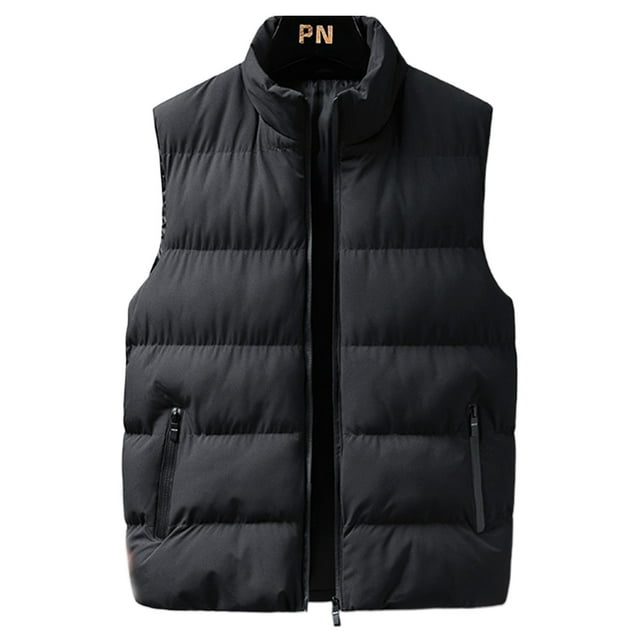 LUXUR Manteau Homme à Fermeture Éclair Complète Mode Automne Noir P