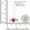 thumbnail image 7 of Round Beaded Marquise Style Ruby Cubic Zirconia Rose Tone 925 Sterling Silver, Size 8, 7 of 7