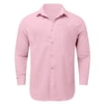 thumbnail image 3 of RMGVDSD Boy's Button Down Shirt Classic Fit Long Sleeve Dress Shirts Textured Collar Tops Solid Color Kids Casual Shirt For School Casual Festival 5-6 Years, 3 of 5