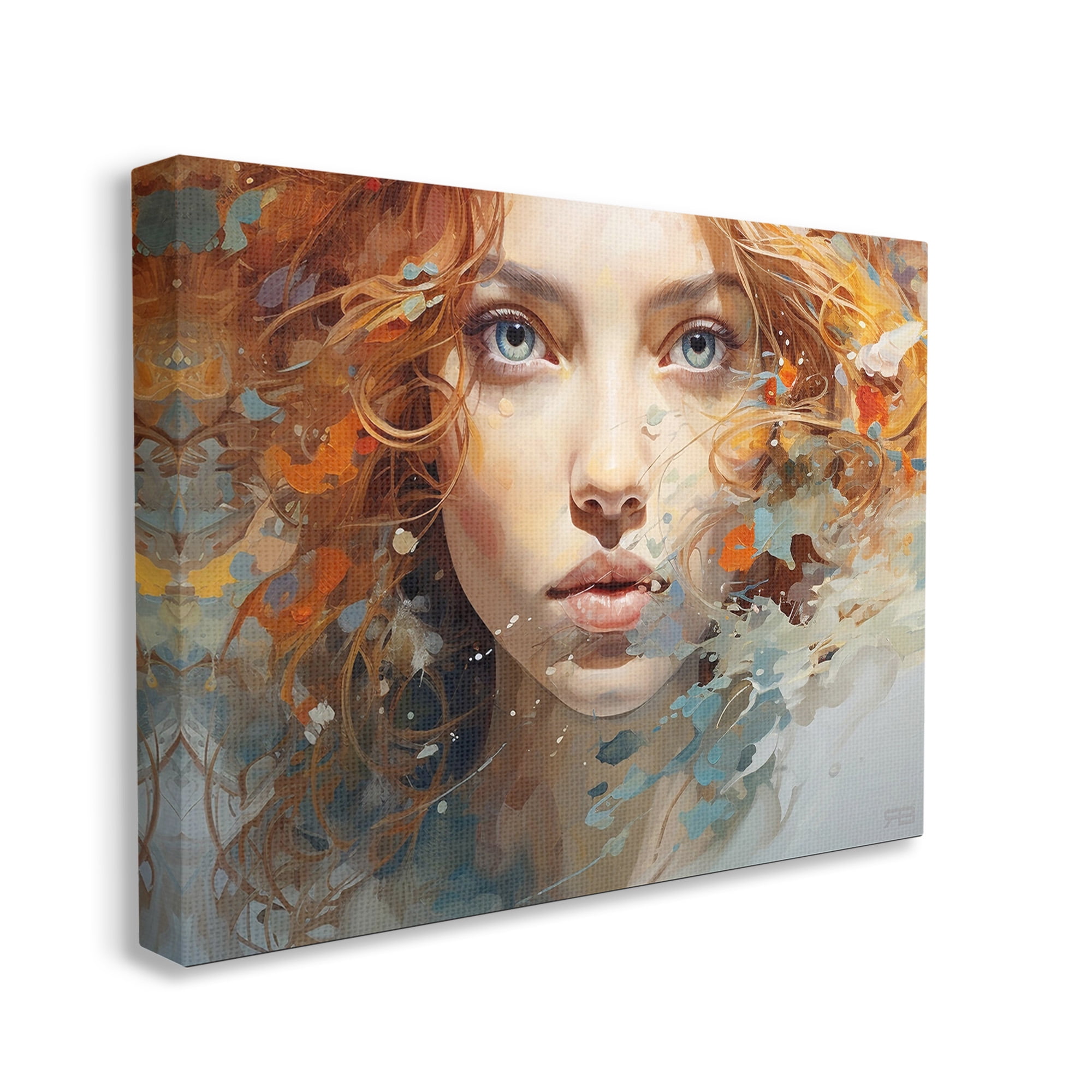 Stupell Industries Abstract Splatter Portrait Abstract Painting Gallery Wrapped Canvas Art Print Wall Art, 20 x 16