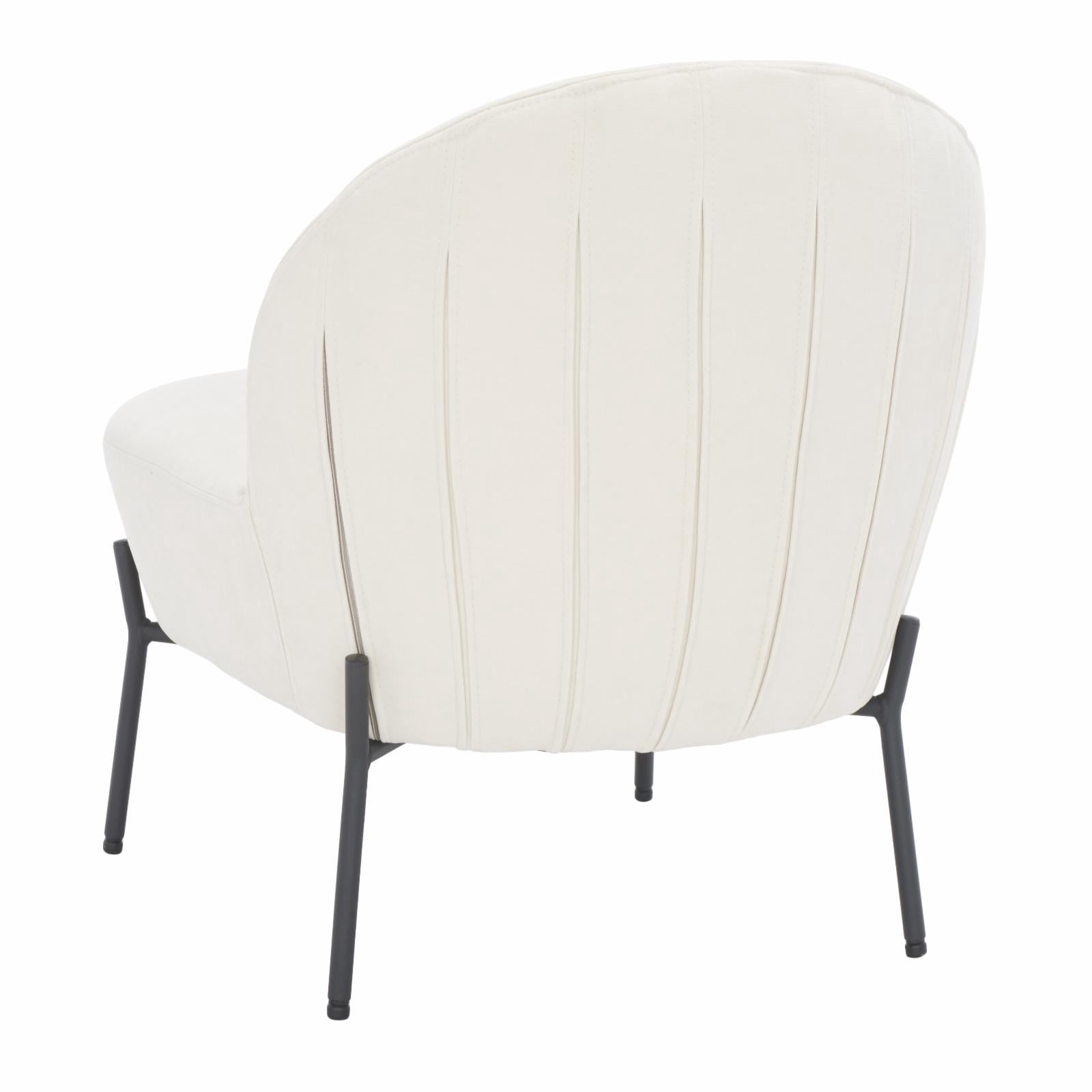 SAFAVIEH Brax Tufted Petite Slipper Chairs, Light Grey/Black (21.4 in. W x 25.7 in. D x 26 in. H)