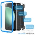 thumbnail image 3 of Shockproof Cases for Samsung Galaxy S23 FE, [Buit-in Screen Protector] Combo Holster Belt Clip [Heavy Duty] [Kickstand] Full-Body Rugged Holster Case -Blue, 3 of 8