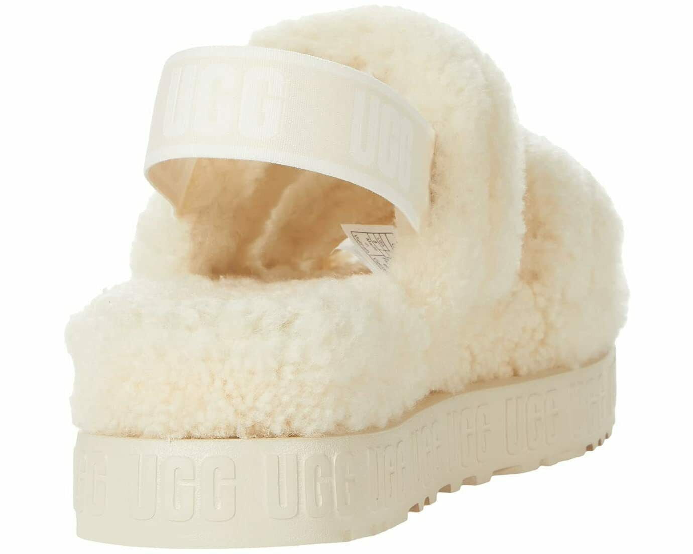 UGG FLUFFITA ホワイト 6 UGG Women's Oh Fluffita Open Toe Sheepskin Slipper Slide