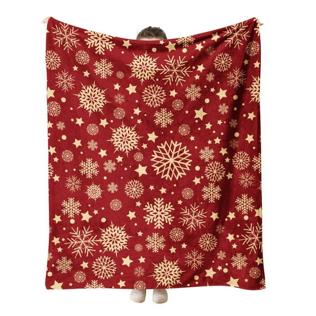 Christmas Flannel Blanket, Thick Double-Layer Flannel Blanket
