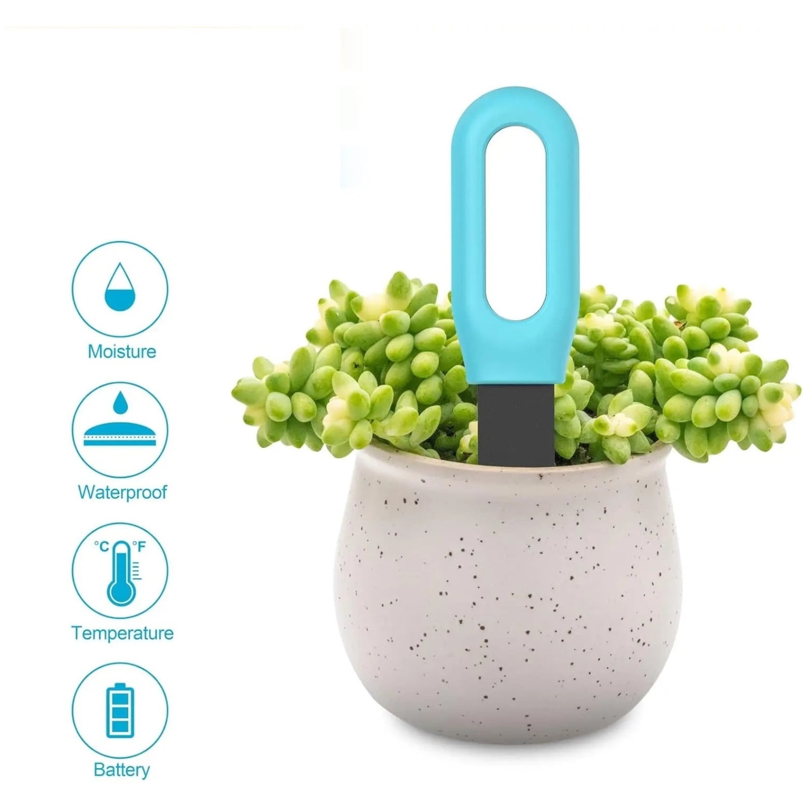 Smart Soil Tester Bluetooth Humidity Temperature Moisture Sensor Real for Plant Garden