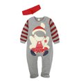 thumbnail image 1 of Conjunto de gorro de mameluco para bebé Mono estampado de rayas navideñas FleinngHoz JD710495483, 1 of 6