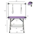 thumbnail image 2 of Imerelez 42" Folding Dog Grooming Table - Stainless Steel Frame, Rubber Mat on Board with Adjustable Arm and Clamps, Dog Cat Pet Grooming Table (Purple), 2 of 8