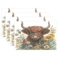 thumbnail image 2 of Rectangular Placemat Set 12'x18' Exquisite Print Durable & Heat Resistant The Highland Cow, 2 of 8