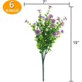 thumbnail image 2 of ZOELNIC 6 Bundles Fall  Artificial Flowers UV Resistant Wild Daisy Flowers, Faux Plastic Eucalyptus Greenery Shrubs Fake Plant for Autumn Indoor Outdoor Home Fireplace Garden Decor (Purple), 2 of 14