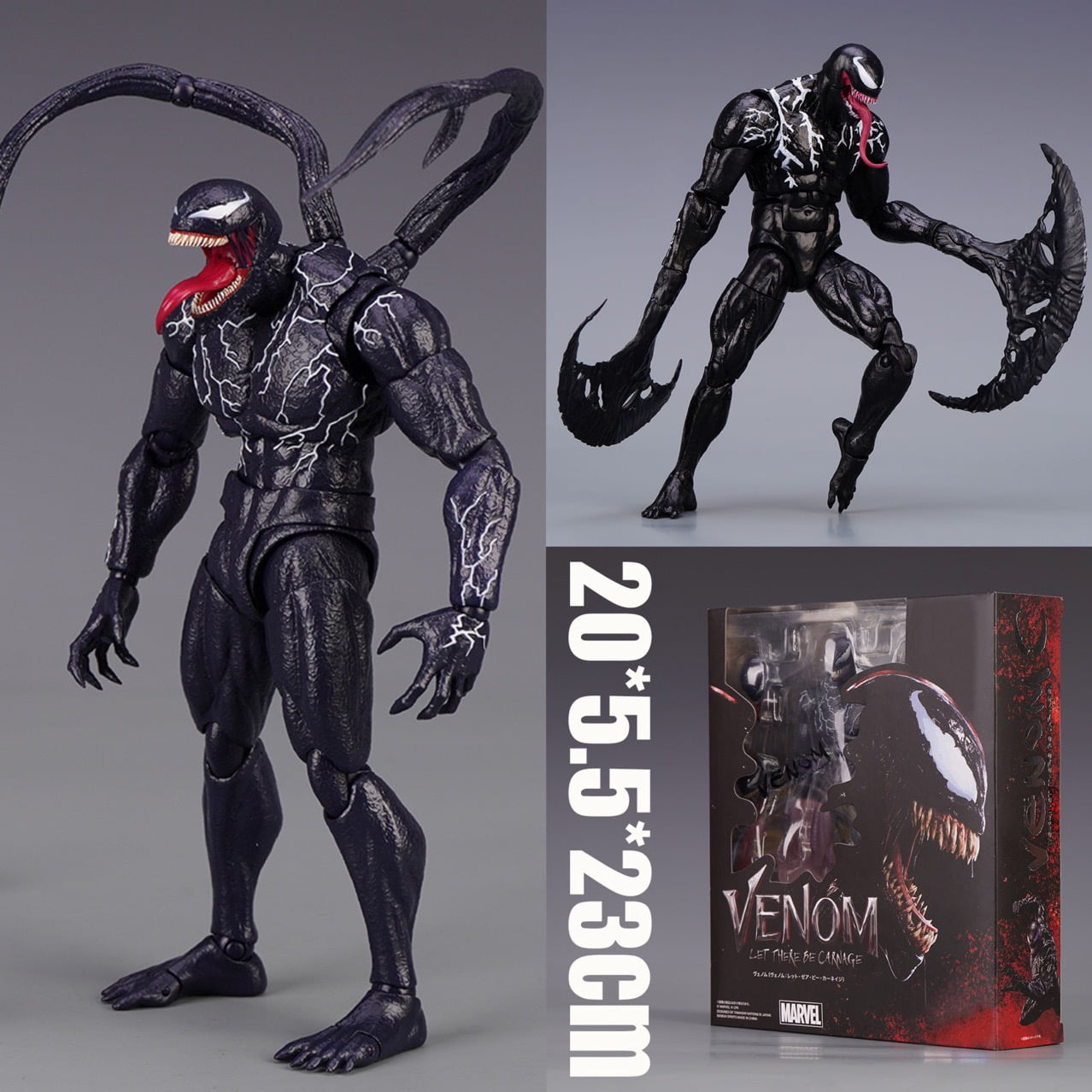 TIM Venom Large Size Full Body Action Figure Model Replaceable Heads, Hands Gift Box Set