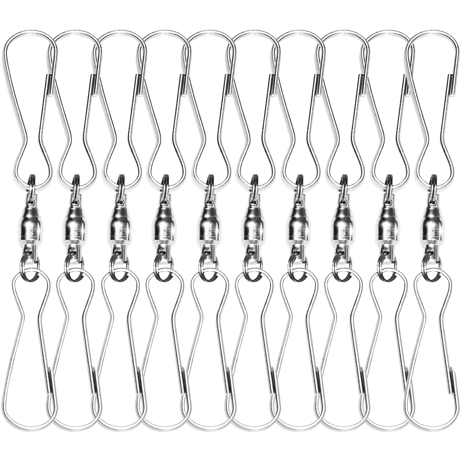 10Pcs Swivel Clip Hanging Hooks Stainless Steel for Hanging Wind Spinners S7D1