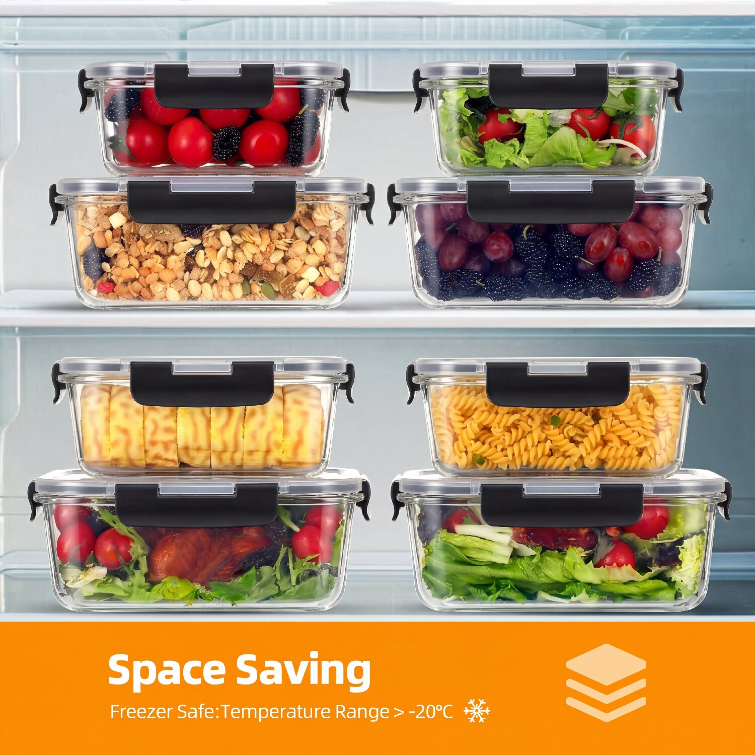 DARZU 36-Piece Glass Food Storage Containers with Lids photo 4