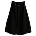 thumbnail image 6 of Elegant Women'S Fall Winter A-Line Midi Skirt Office Wear Tweed High Waist Slimming Design Black Skirt For Women, 6 of 6