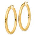 thumbnail image 2 of Boucles d'Oreilles Créoles Carrées en Or Jaune 14k 3mm Tube Rond, 2 of 8