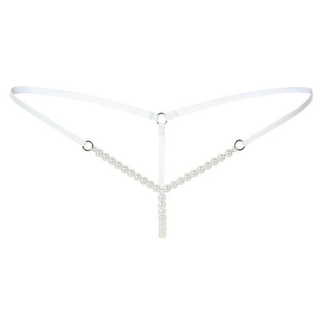 Beaded Strip - Women Sexy Beading G-String Solid Low Waist Hollow Straps T-pants Thongs Underwear