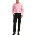thumbnail image 2 of INSPIRE CHIC Men's Shirts Vertical Striped Long Sleeve Button Up Regular Fit Casual Shirt XL Pink White, 2 of 7