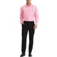 thumbnail image 2 of CAMISAS PARA HOMBRES INSPIRE CHIC Camisa Casual de Manga Larga de Rayas Verticales Ajuste Regular XL Rosa Blanco, 2 of 7