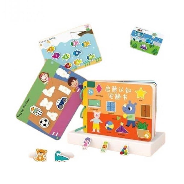 Vogacara Niños Pegar Libro Ocupado Juguete Educativo Preescolar Temático Niños Pegatina Juguetes Aprendizaje Escuela Regalo Interactivo Entretenimiento Juguetes Educativos 10 temas Vogacara FN011299-02